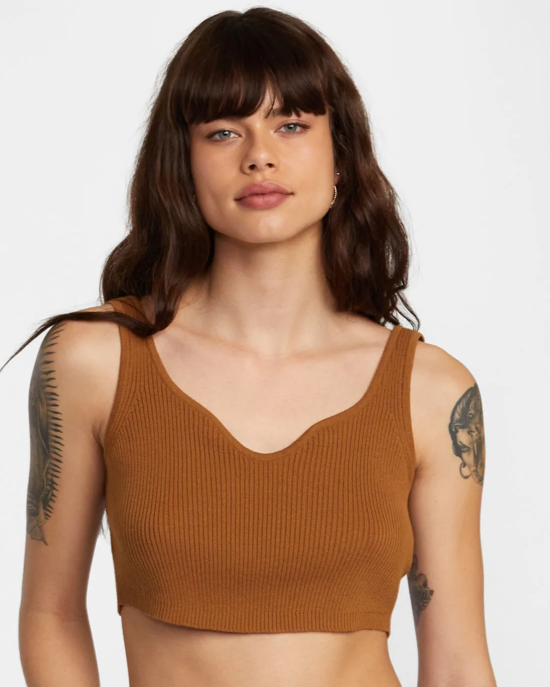 Selects Roundabout Sweater Tank V-Neck Sweater - Workwear Brown