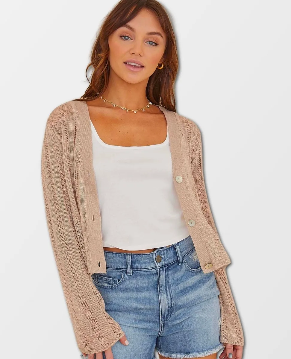 Sheer Cardi Dark Sand