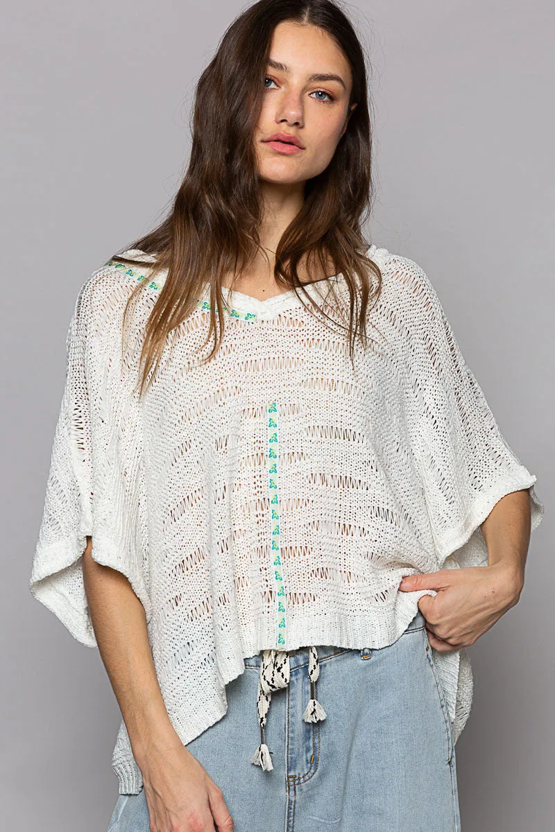 Sheer Knit Sweater Top by POL