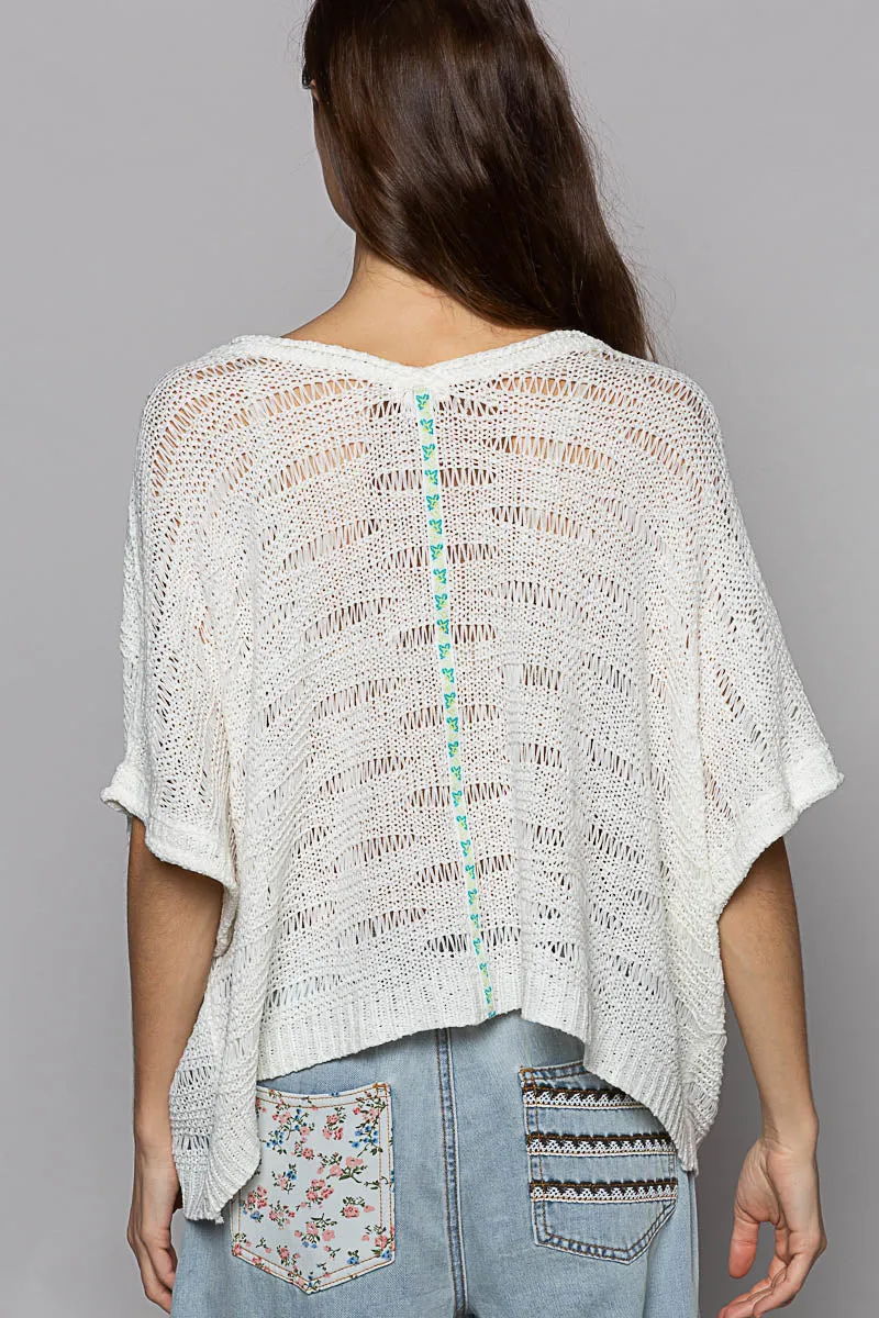 Sheer Knit Sweater Top by POL