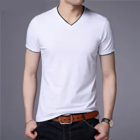 Short Sleeve T Shirt Men | Cotton Tee Shirt Homme Streetwear | Casual V-Neck T-Shirt Men Clothing Tops