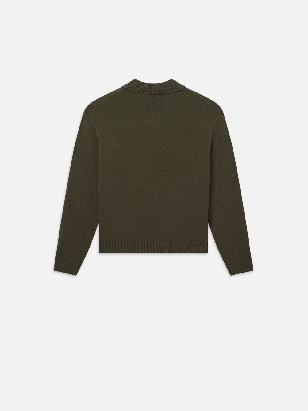 Silk Blend Polo Sweater -- Dark Olive