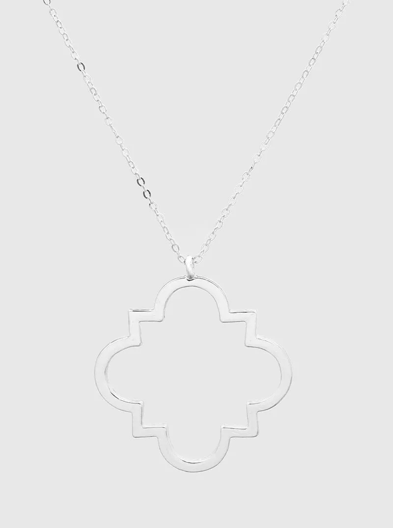 Silver Pendant Long Necklace