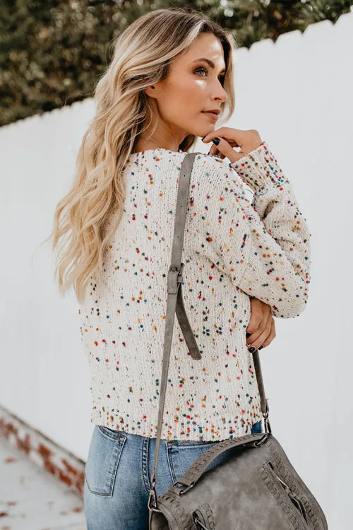 Slay All Day Colorful Dots Knit Sweater