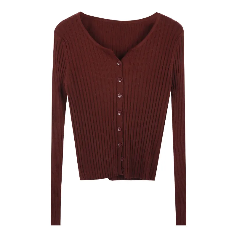 Slim Thin Sweater Cardigan Coat Woman