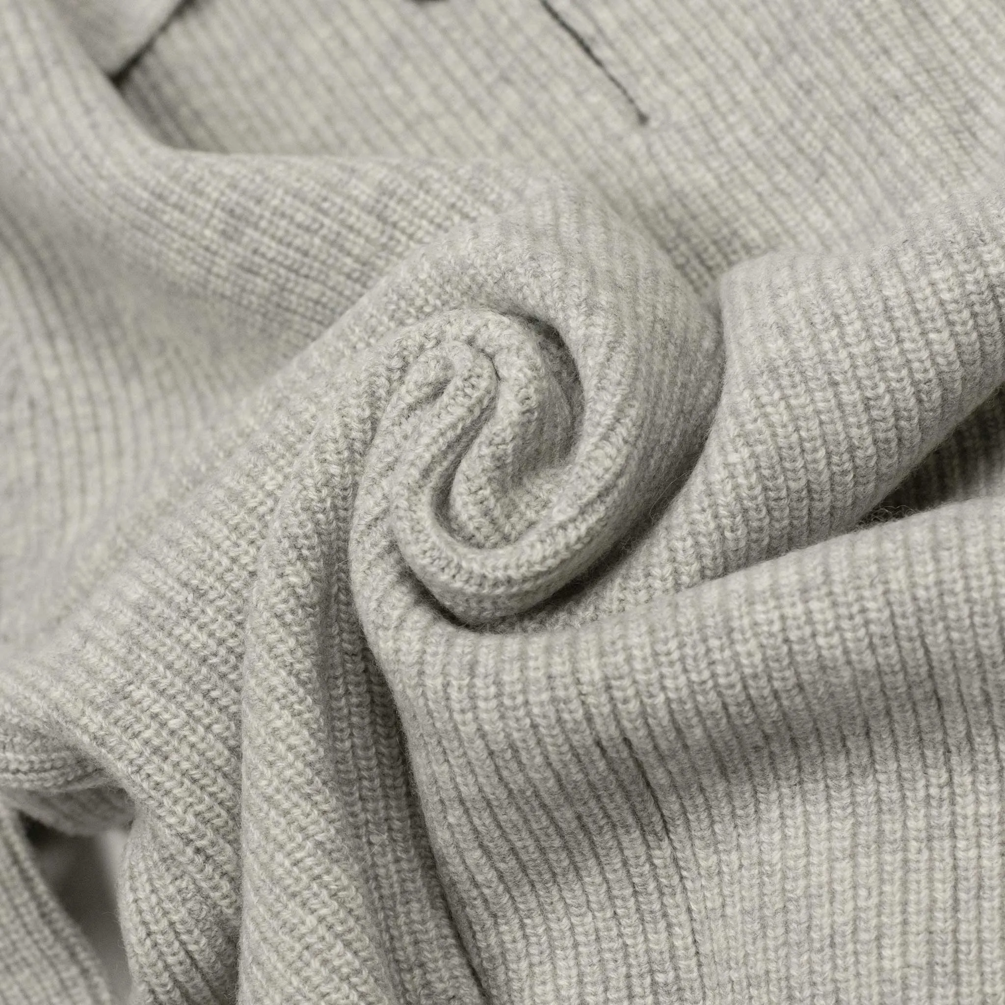 Smock sweater in heather grey heavyweight wool and cashmere