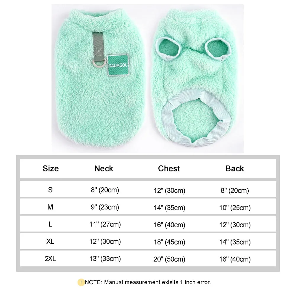 Soft Coral Fleece Pet Clothes Warm Dog Vest Coat Cute Puppy Sweater Cat Apparel For Chihuahua Yorkie Terrier Shih Tzu Pet Outfit