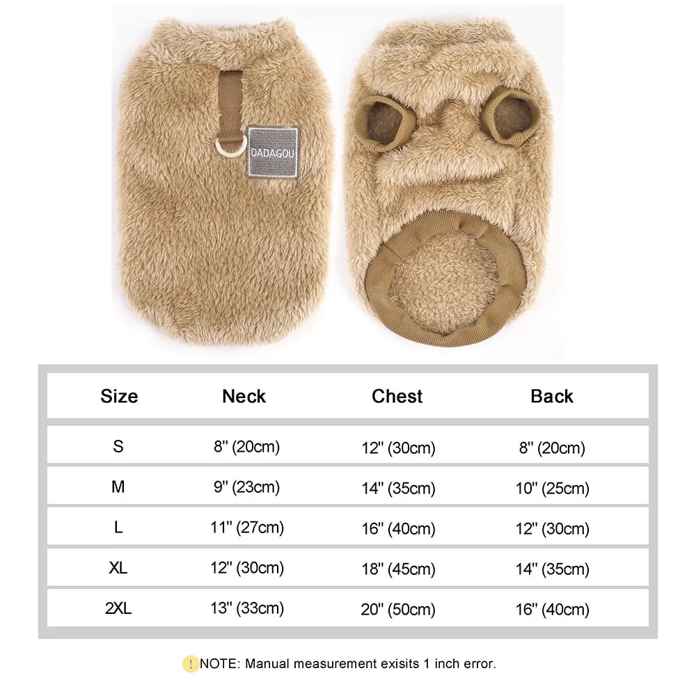 Soft Coral Fleece Pet Clothes Warm Dog Vest Coat Cute Puppy Sweater Cat Apparel For Chihuahua Yorkie Terrier Shih Tzu Pet Outfit