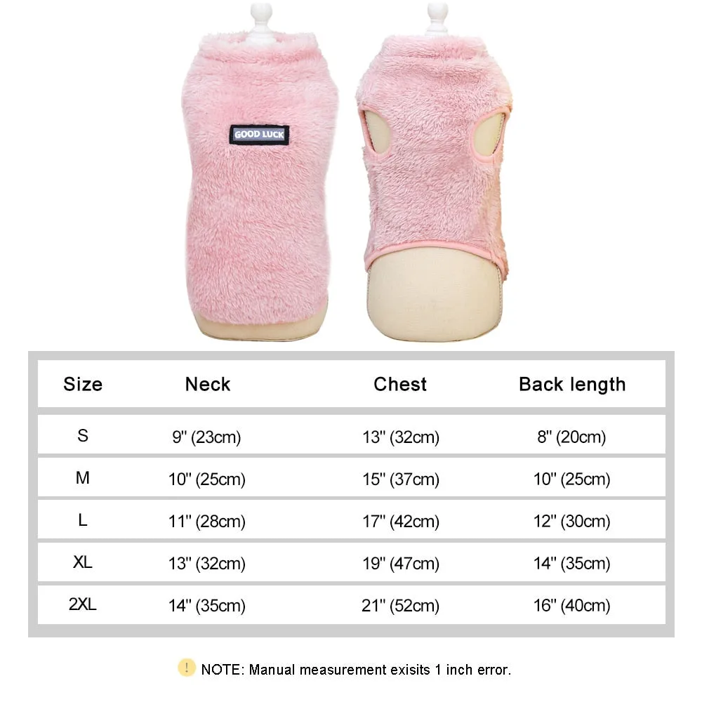 Soft Coral Fleece Pet Clothes Warm Dog Vest Coat Cute Puppy Sweater Cat Apparel For Chihuahua Yorkie Terrier Shih Tzu Pet Outfit