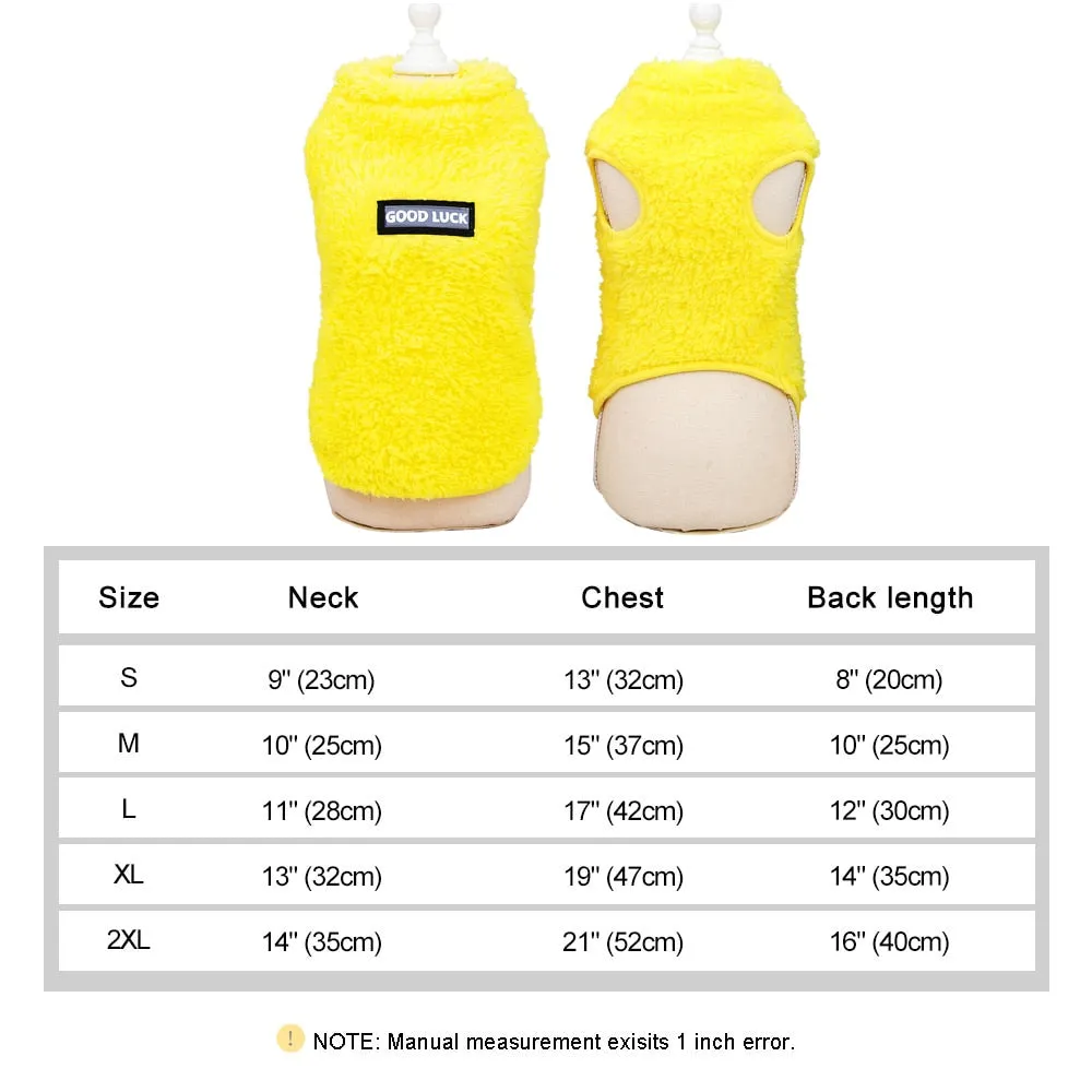 Soft Coral Fleece Pet Clothes Warm Dog Vest Coat Cute Puppy Sweater Cat Apparel For Chihuahua Yorkie Terrier Shih Tzu Pet Outfit