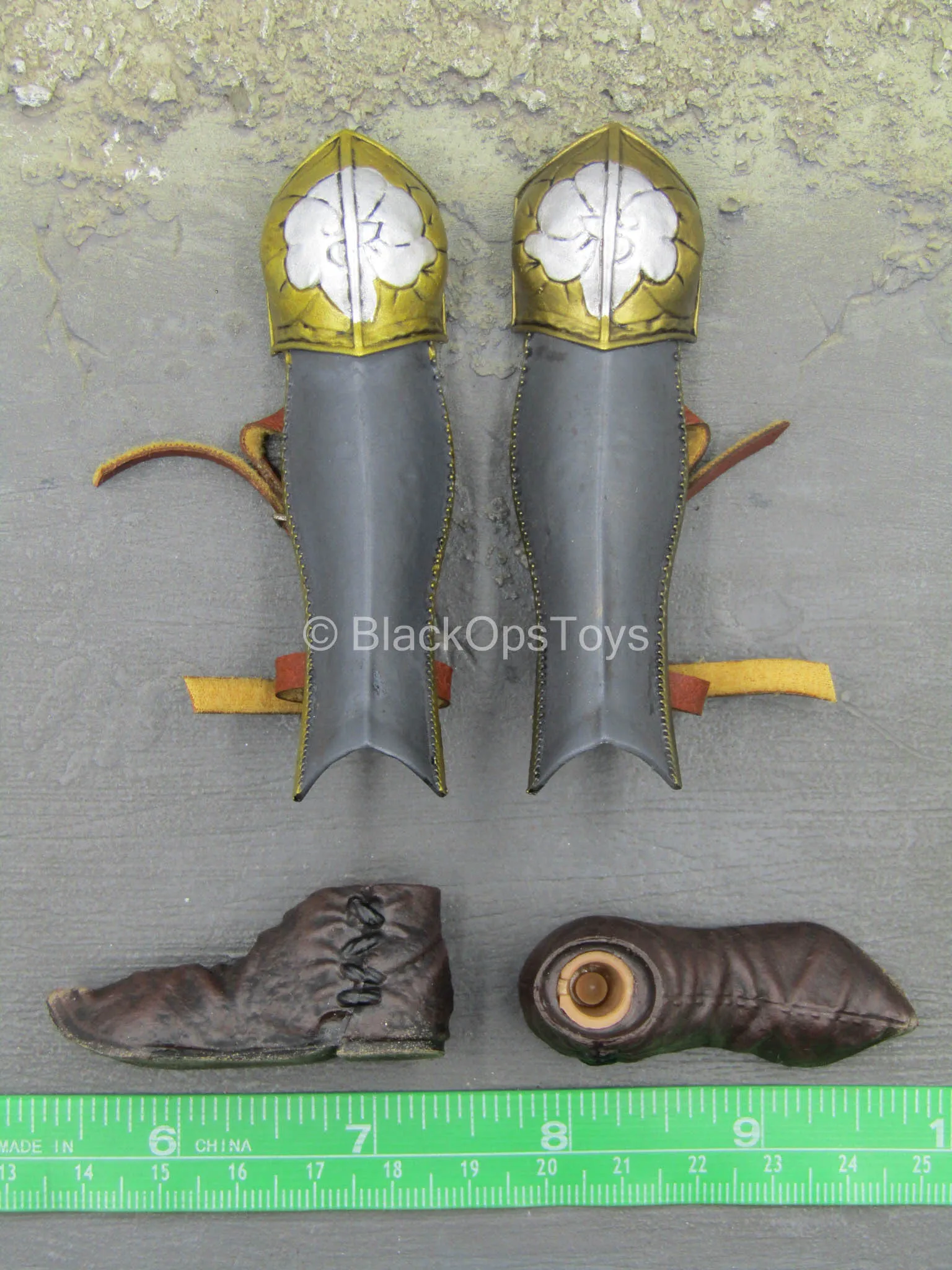 St Johns Knights - Metal Greaves w/Shoes (Peg Type)