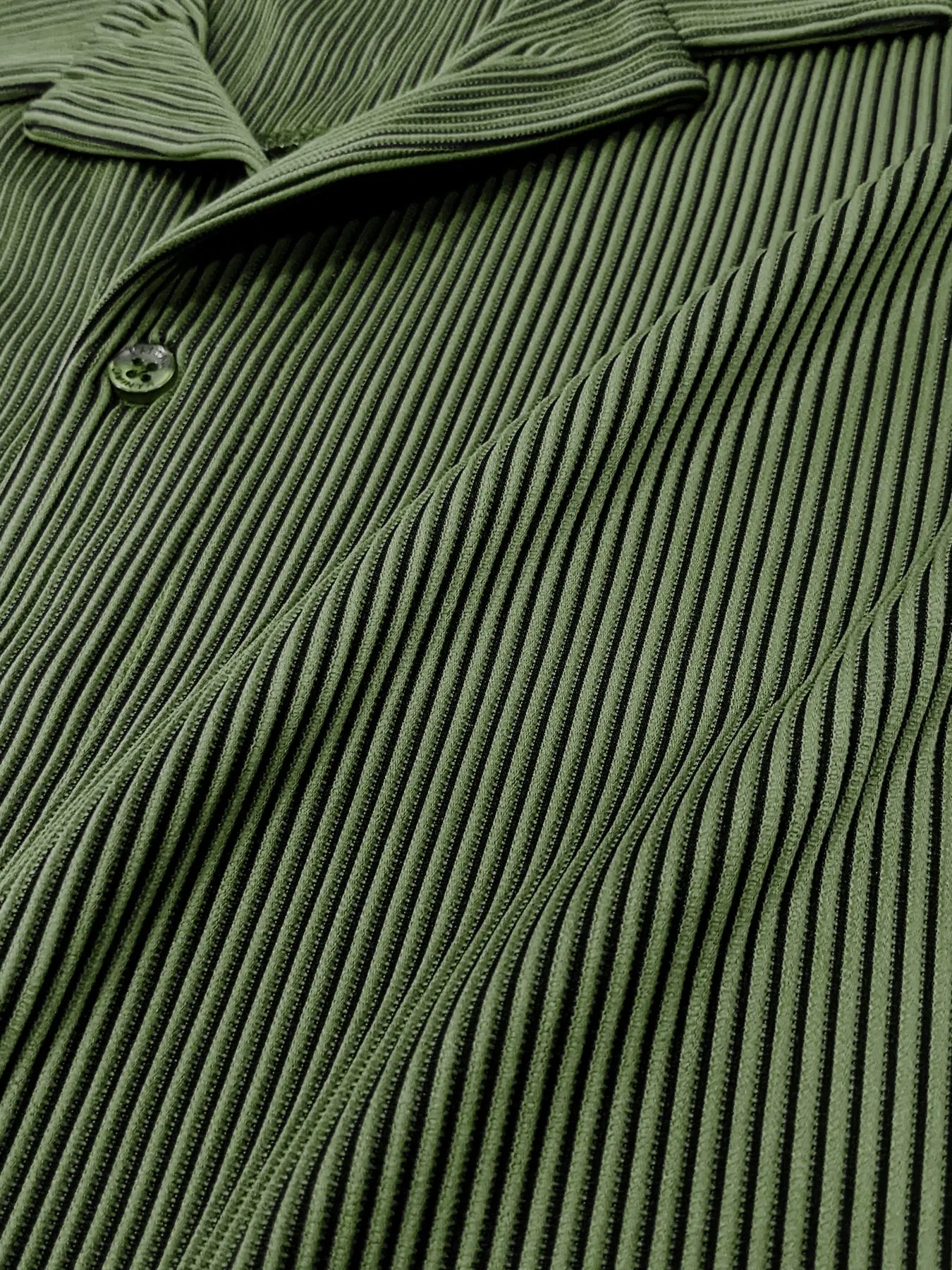 Stripe Textured Olive Half Sleeve Shirt