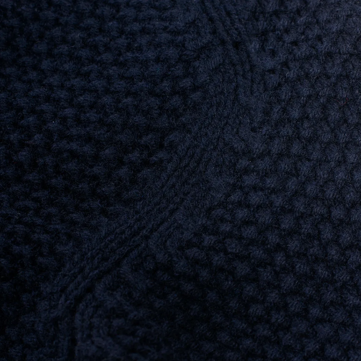 Superfine Waffle Knit Lambswool - Nero Navy