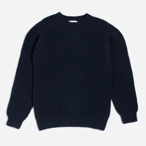 Superfine Waffle Knit Lambswool - Nero Navy