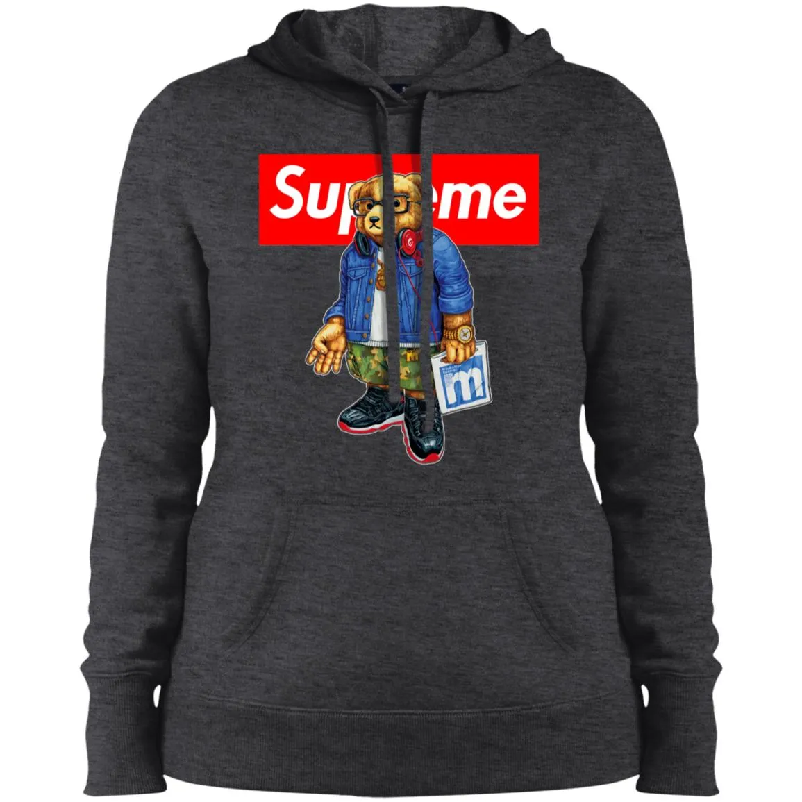 Supreme Bear Style Music T-shirt Women Hooded Sweatshirt