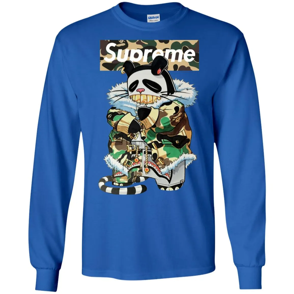 Supreme Panda Kung Fu T-shirt Men Long Sleeve Shirt