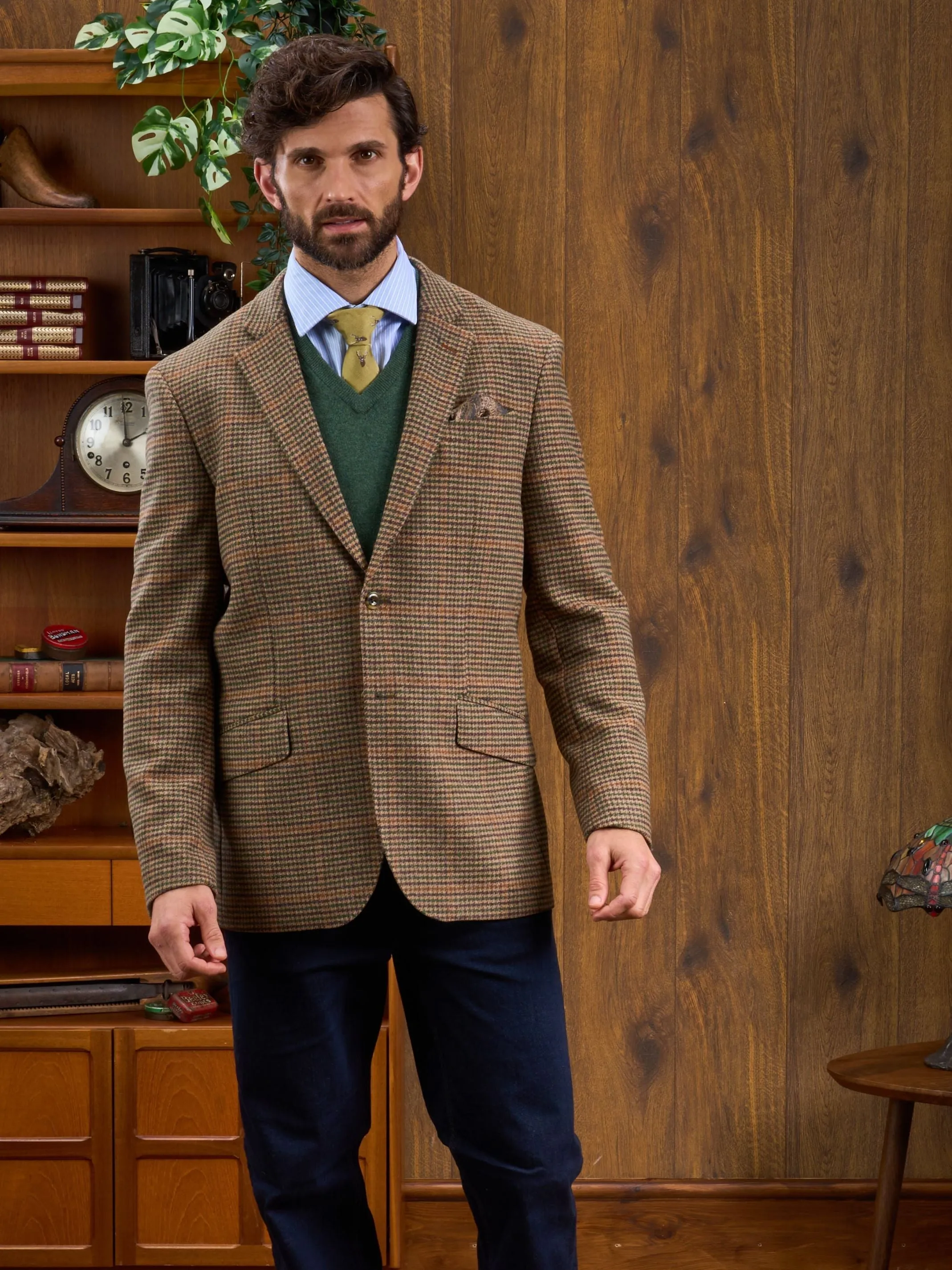 Surrey Tweed Lined Blazer In Sycamore - Regular Fit