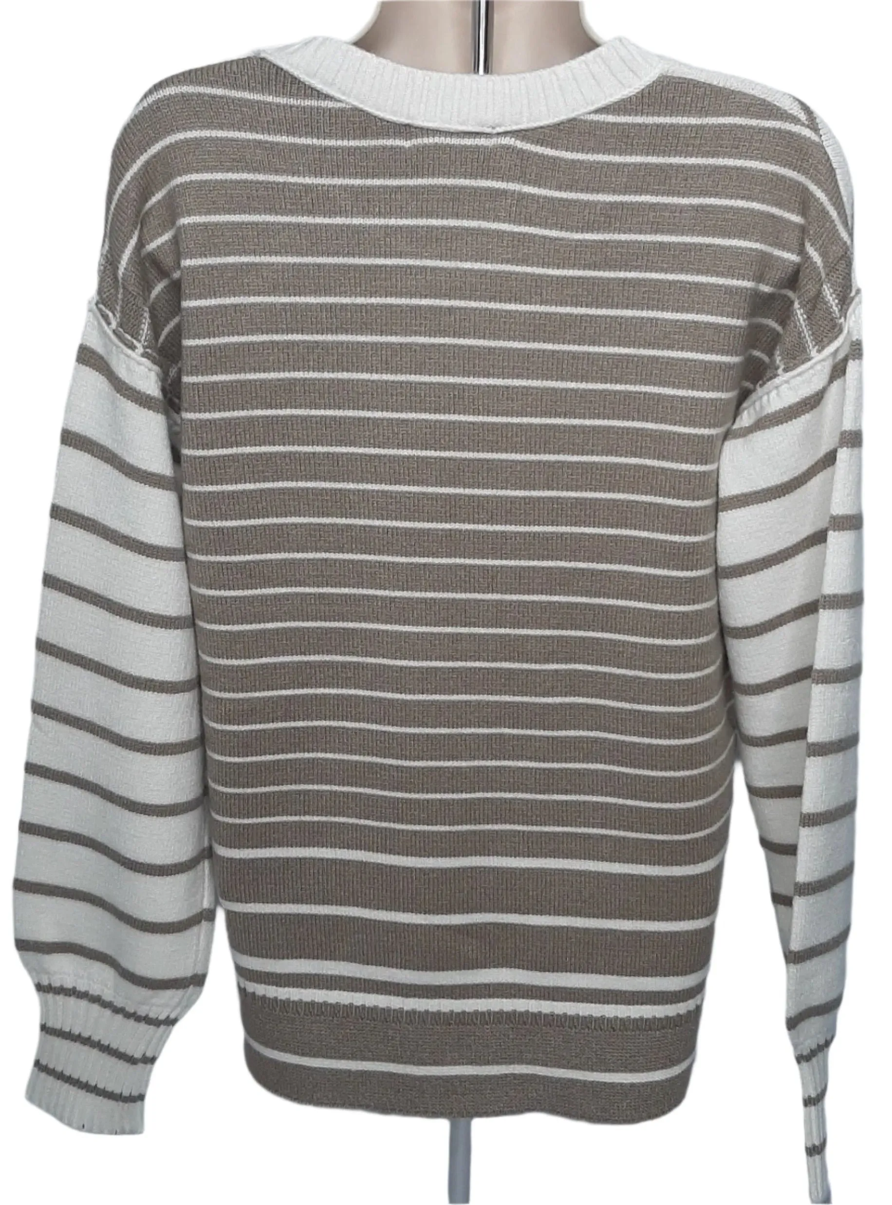 Sweater-Long Sleeve- Brown/White-Women's-M14208km