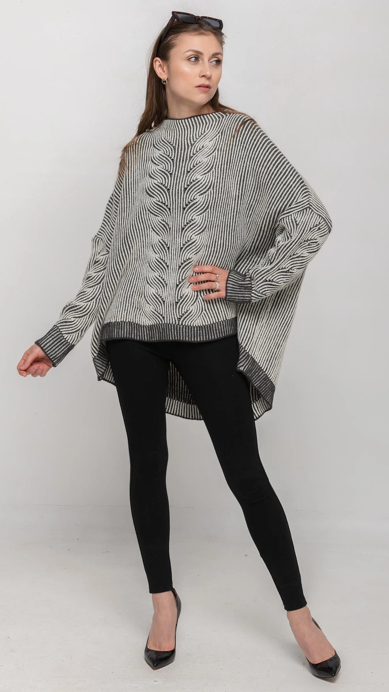 Sweater On Black & White Stripes