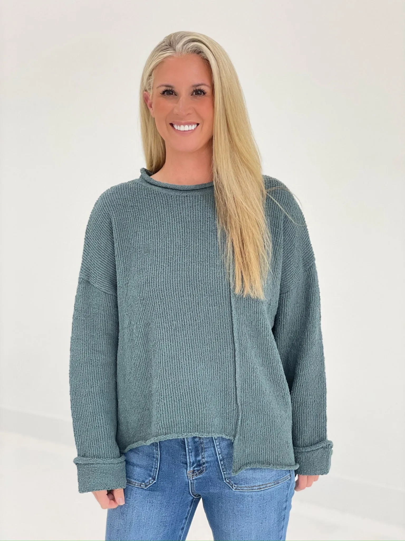 Taking Sides Sweater - Ash Jade