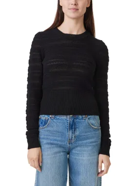 Textured Crewneck Cotton Sweater