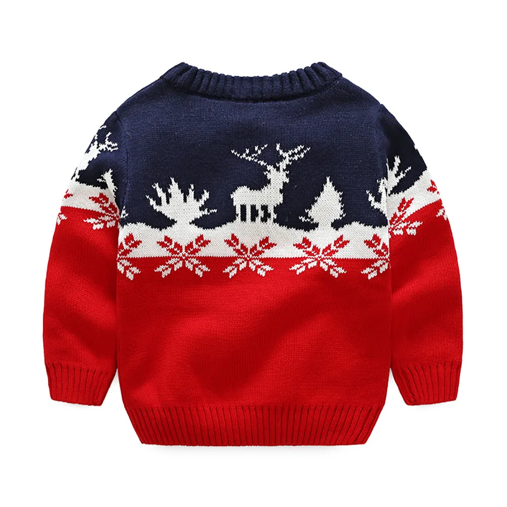 Toddler Boy Long Sleeve Christmas Reindeer Xmas Gift Sweater