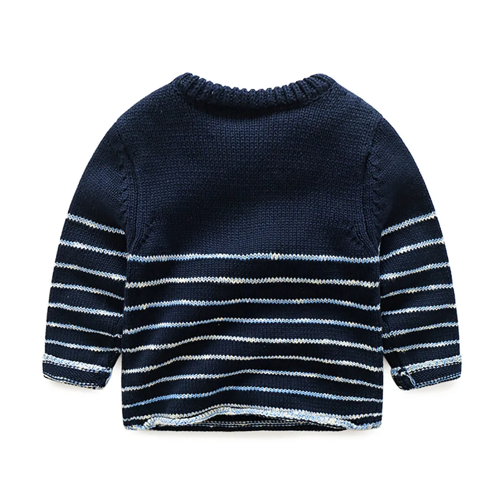 Toddler Boy Long Sleeve Navy Christmas Sweater