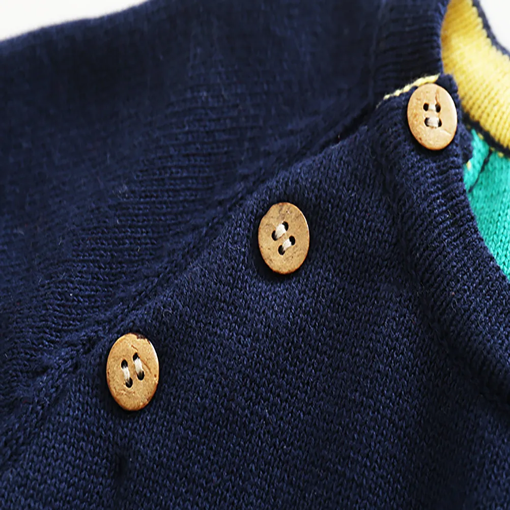 Toddler Boy long Sleeve Navy Green Sweater