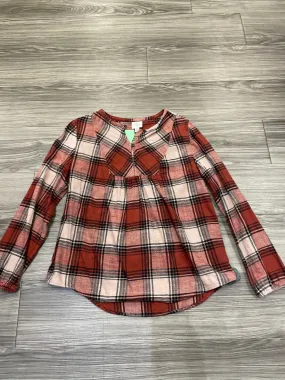 Top Long Sleeve By St Johns Bay In Plaid Pattern, Size: M