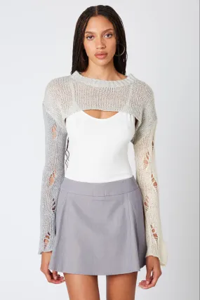 Two Tone Bolero Knit Sweater