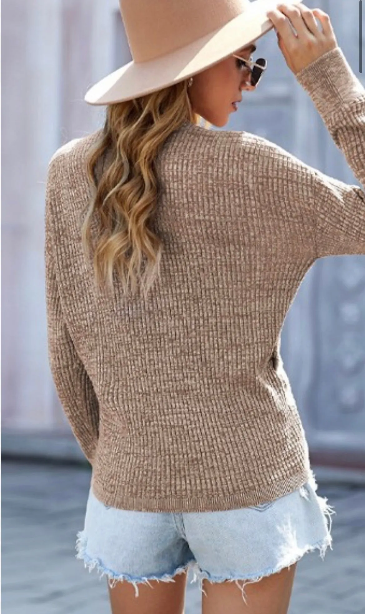 V-Neck Long Sleeve Knit Sweater