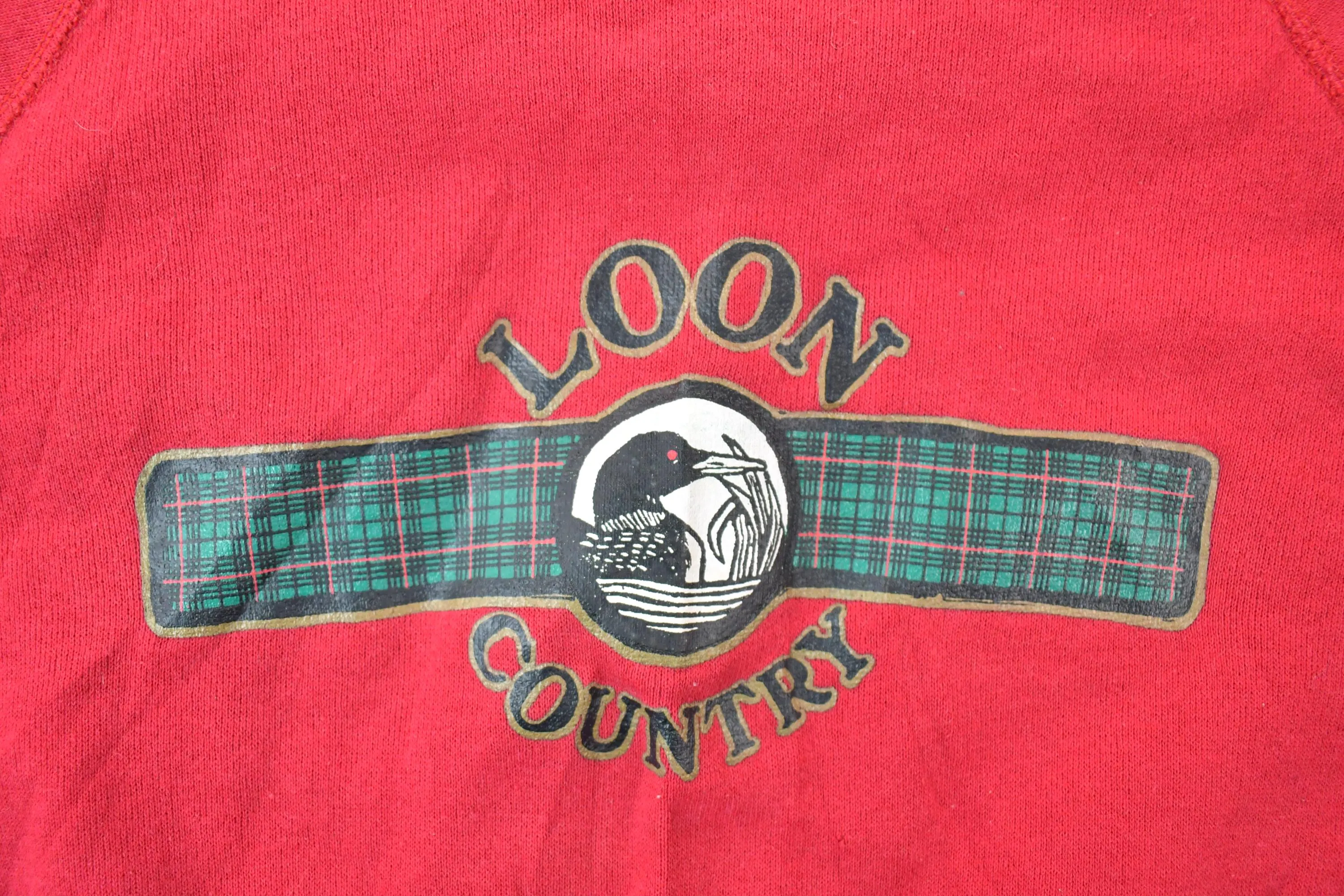 Vintage 1990s Basset Walker Loon Country Plaid Strip Crewneck