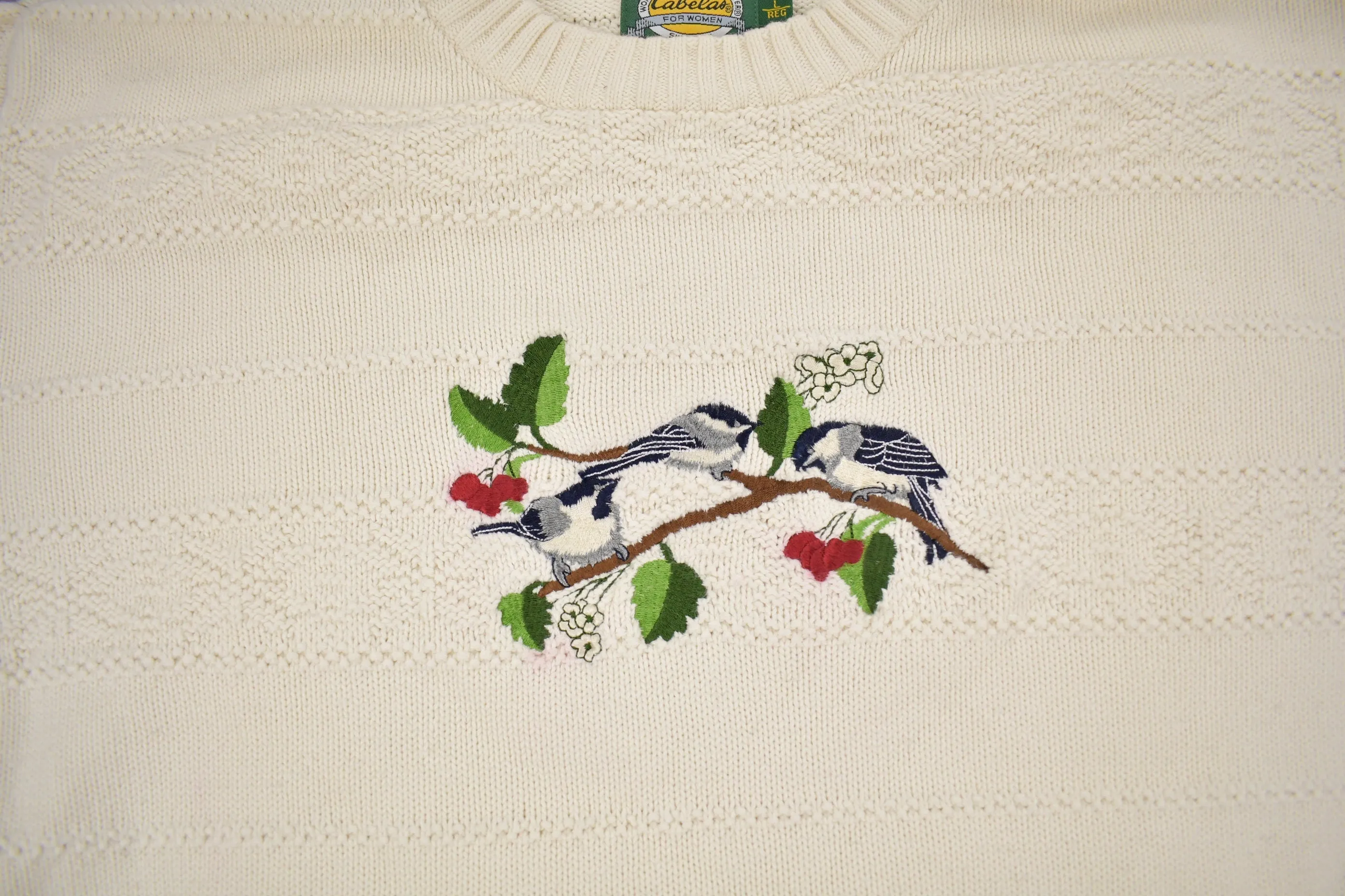 Vintage 1990s Cabela's For Women Embroidered Knit Crewneck