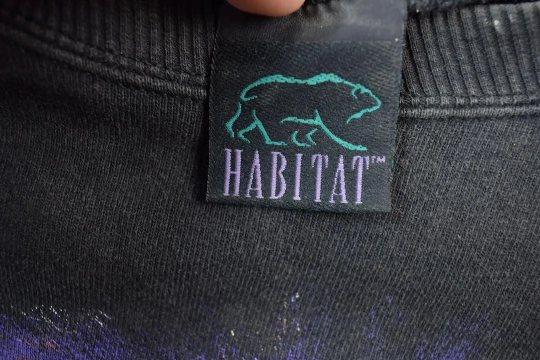 Vintage 1990s Lake Tahoe Habitat Wolf Face Crewneck