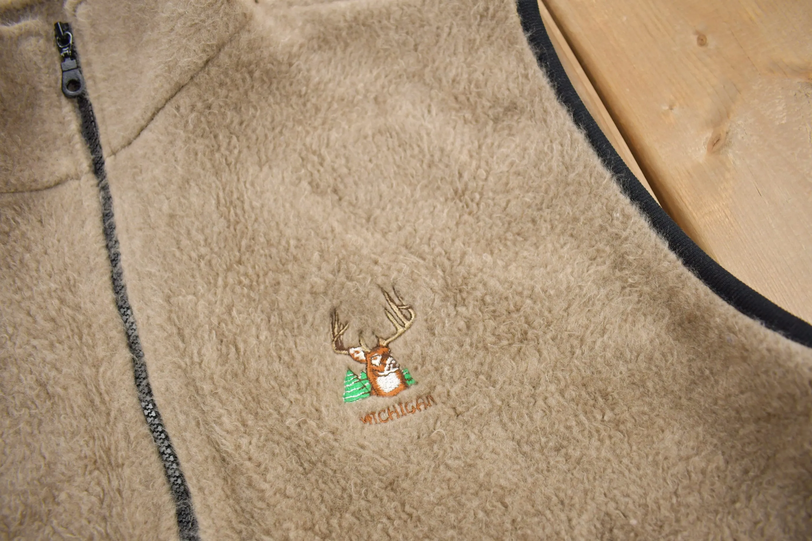 Vintage 1990s Michigan Deer Fleece Vest