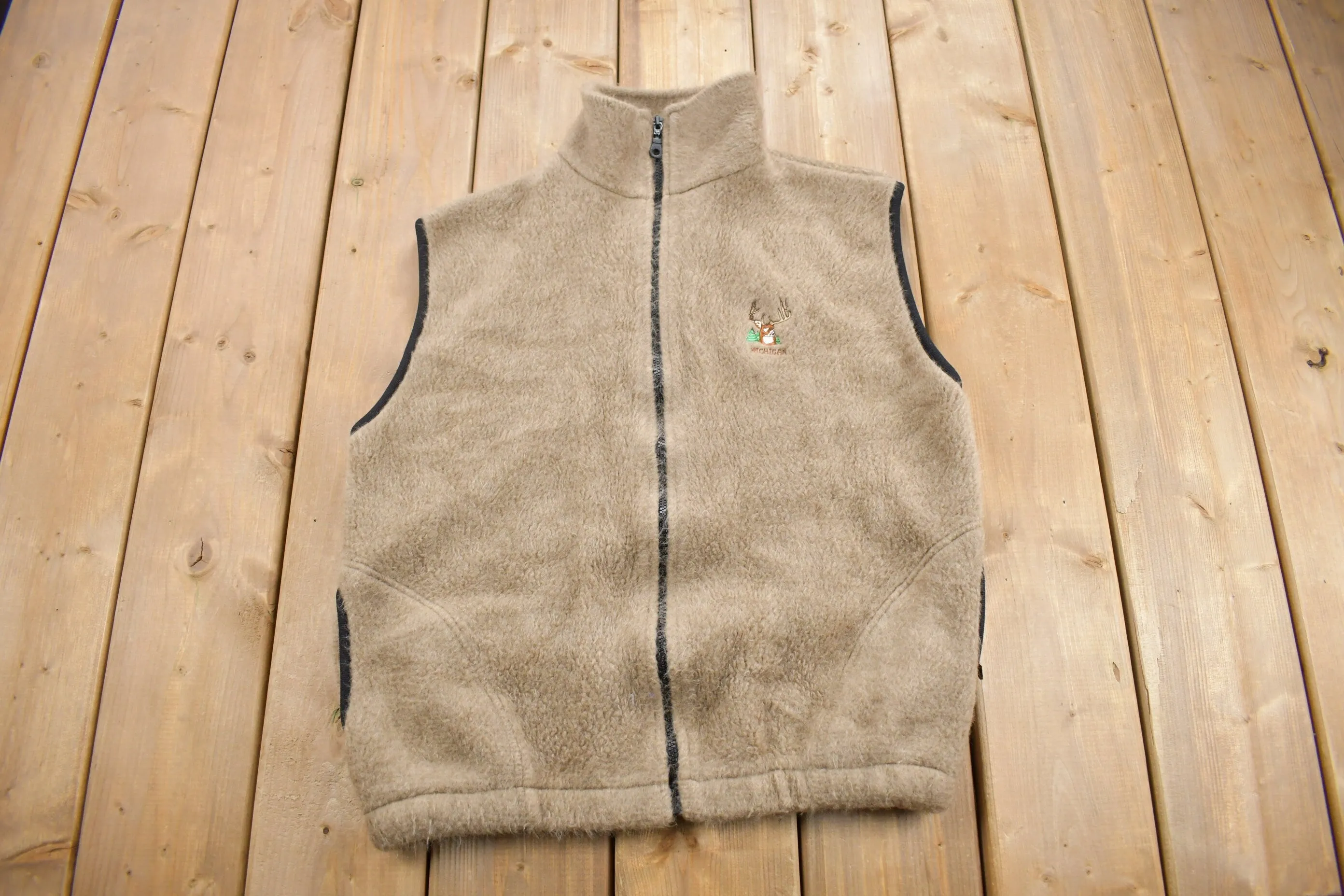 Vintage 1990s Michigan Deer Fleece Vest