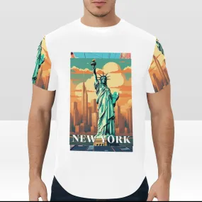 vintage New York T Shirt, Travel Poster, Statue of Liberty Vintage Art Print ,new york travel city shirt gift