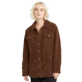 Volcom Womens Silent Sherpa Jacket - Chocolate