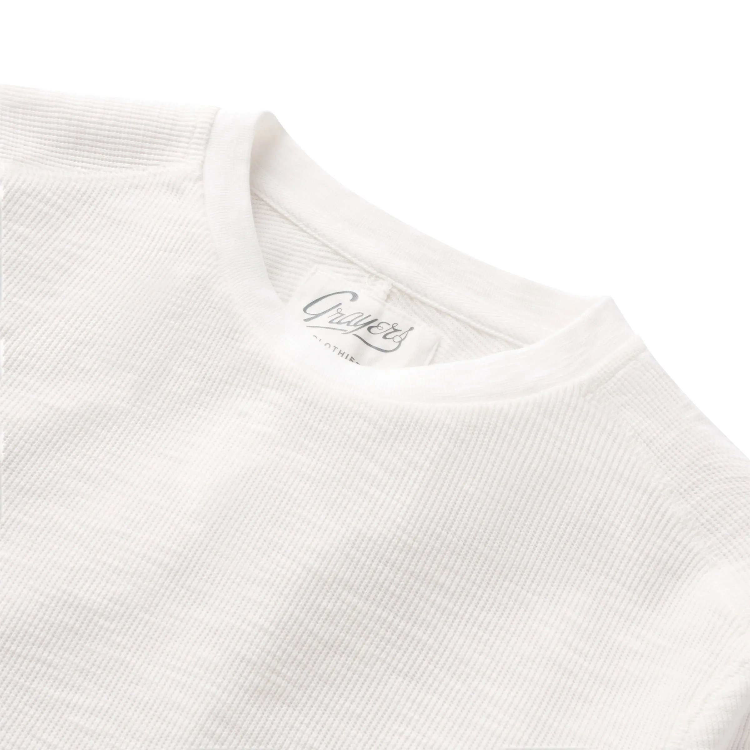 Waffle Cotton Crew - Antique White