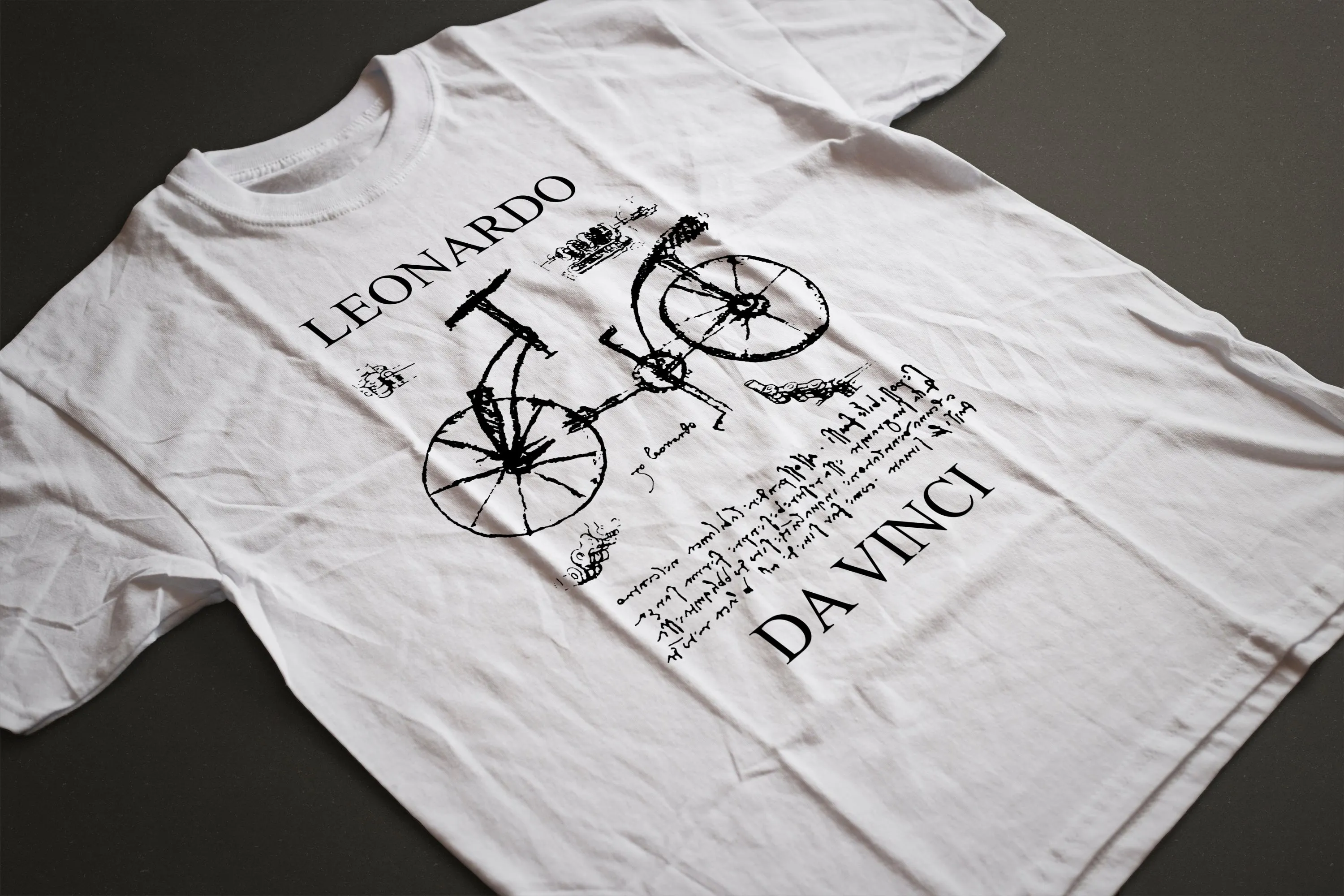 White or Grey Leonardo Da Vinci T-Shirt