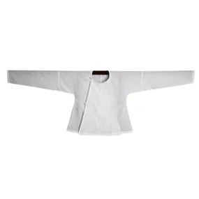 White Zhongyi Hanfu Shirt with Round Collar