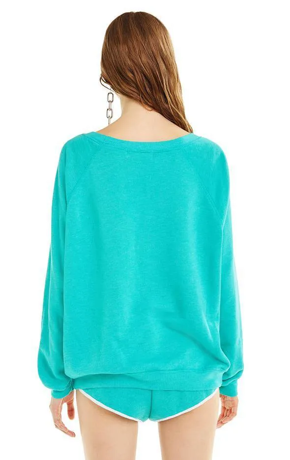 WILD FOX - Sommers Sweater "Vodka Helps Me Meditate" in Emerald Green