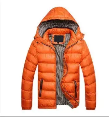 Winter leather Puffer coat for men Hooded padded Winter jacket for men