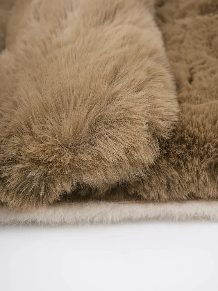 Women's Beige Cozy Luxury Faux Shearling Coat