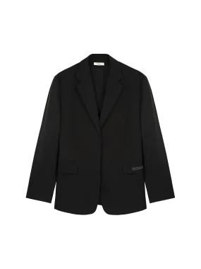 Women's Organic Cotton Oversized Tailored Blazer—black