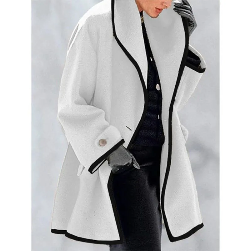 Womens Winter Solid Color Long-sleeve Loose Hooded Jacket