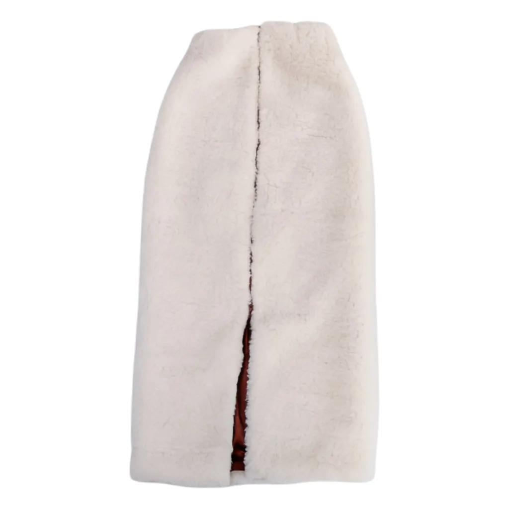 Woolen Women's Long Skirt - White