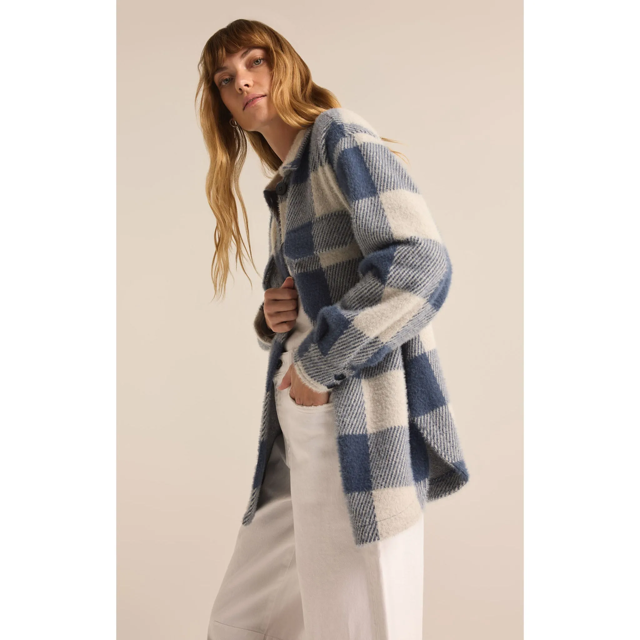 Z Supply Buffalo Check Tucker Jacket in Eclipse